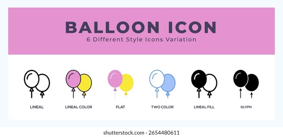 Conjunto de iconos de globo con diferentes estilos. Iconos diseñados en relleno. contorno. plano. glifo y línea de color.