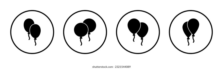 Balloon icon set illustration. Party balloon sign and symbol
