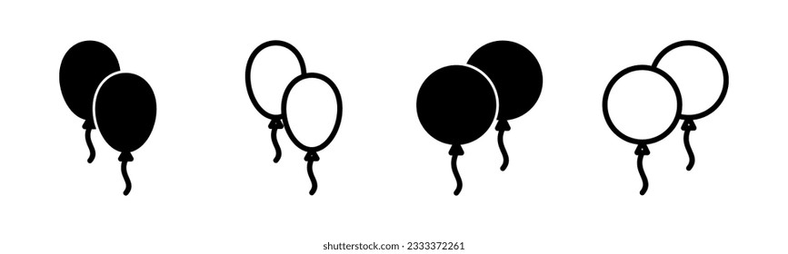 Balloon icon set illustration. Party balloon sign and symbol