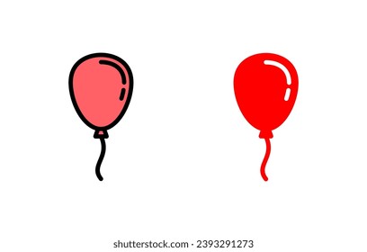Balloon icon set illustration. Party balloon sign and symbol