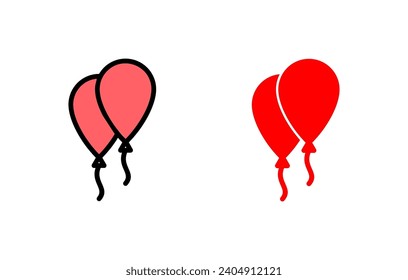 Balloon icon set illustration. Party balloon sign and symbol