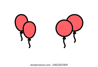 Balloon icon set illustration. Party balloon sign and symbol