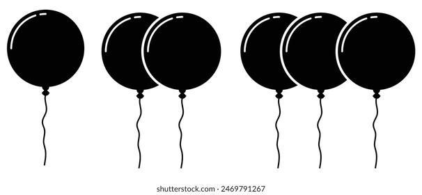 Balloon icon set illustration. Party balloon sign and symbol. vector
