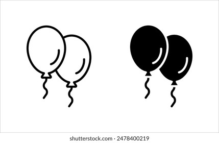 Ballon-Symbol-Set-Illustration, Party Ballon-Zeichen und Symbol.