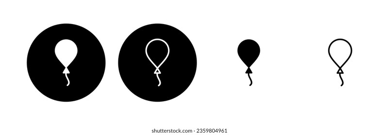 Balloon icon set. party balloon icon decoration birthday vector. Balloon black silhouette icon