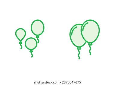 Balloon icon set. party balloon icon decoration birthday vector. Balloon black silhouette icon