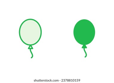 Balloon icon set. party balloon icon decoration birthday vector. Balloon black silhouette icon