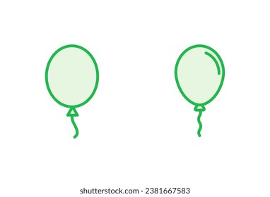 Balloon icon set. party balloon icon decoration birthday vector. Balloon black silhouette icon