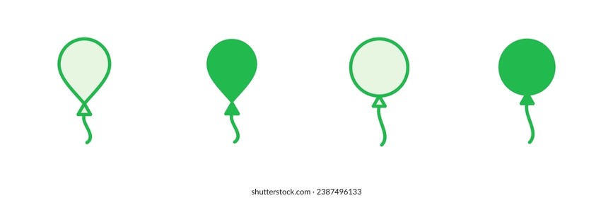 Balloon icon set. party balloon icon decoration birthday vector. Balloon black silhouette icon