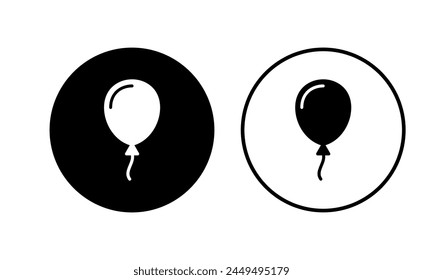 Balloon icon set. party balloon icon decoration birthday vector. Balloon black silhouette icon