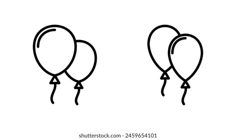 Balloon icon set. party balloon icon decoration birthday vector. Balloon black silhouette icon