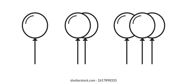 Balloon icon set. party balloon icon decoration birthday vector. Balloon black silhouette icon