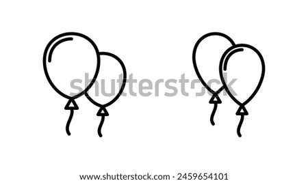 Balloon icon set. party balloon icon decoration birthday vector. Balloon black silhouette icon