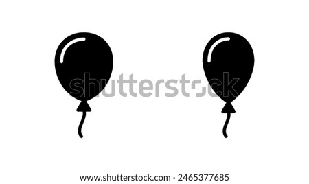 Balloon icon set. party balloon icon decoration birthday vector. Balloon black silhouette icon