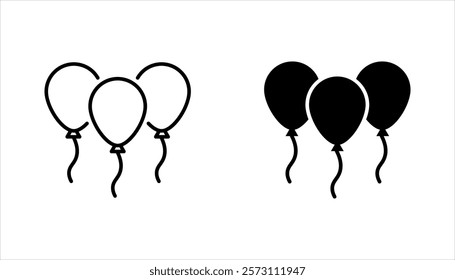 Balloon icon set, Party balloon sign and symbol. vector illustration on white background