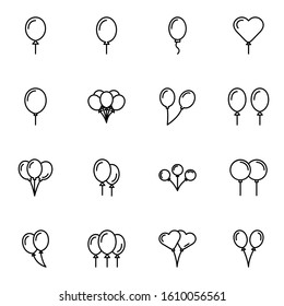 balloon icon set. simple ballon outline icon sign concept. vector illustration. 