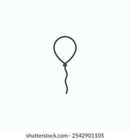Balloon icon set vector in black and white colors