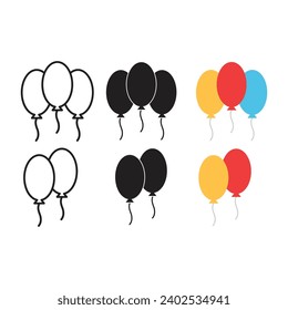 Balloon Icon Set Vector Design.