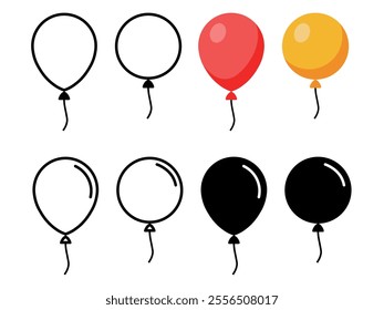 Balloon icon set. Vector illustration.