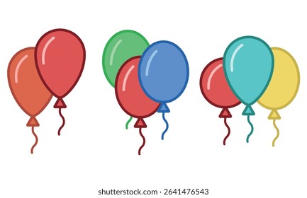 Balloon icon set. Vector illustration.