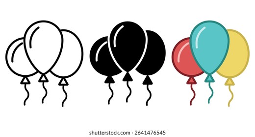 Balloon icon set. Vector illustration.