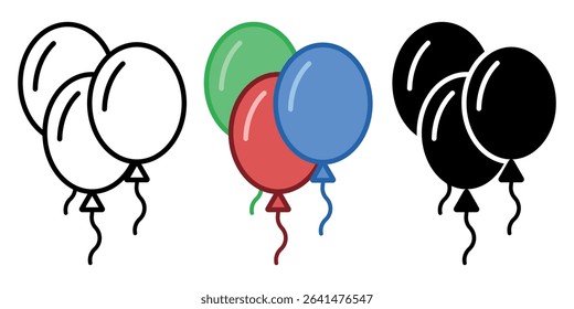 Balloon icon set. Vector illustration.