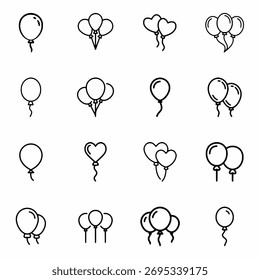 Ícone de balão definir ilustração de vetor