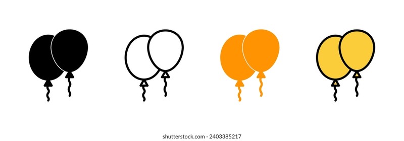 Balloon icon set vector. Party balloon sign and symbol