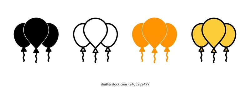 Vector de conjunto de iconos de globo. Signo de globo de partido y símbolo