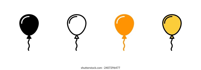 Balloon icon set vector. Party balloon sign and symbol