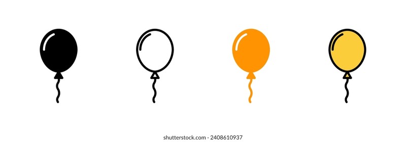 Balloon icon set vector. Party balloon sign and symbol
