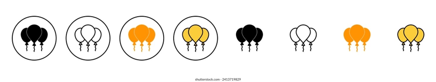 Balloon icon set vector. Party balloon sign and symbol