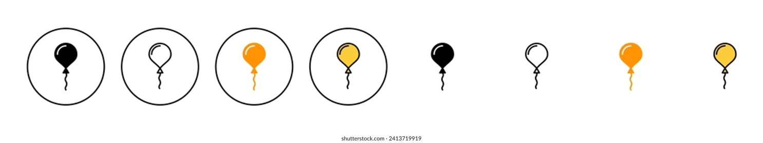 Vector de conjunto de iconos de globo. Signo de globo de partido y símbolo