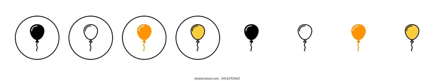 Balloon icon set vector. Party balloon sign and symbol