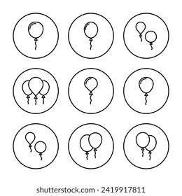 Vector de conjunto de iconos de globo. Signo de globo de partido y símbolo