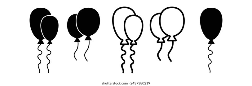 Balloon icon set, vector Party balloon sign simple flat illustration on white background..eps