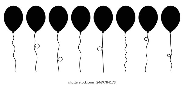 Balloon icon set vector. Party balloon sign and symbol. 
