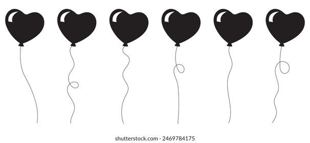 Balloon icon set vector. Party balloon sign and symbol. 