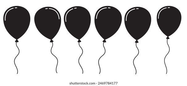 Balloon icon set vector. Party balloon sign and symbol. 