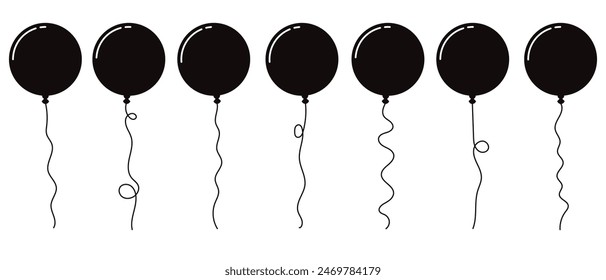 Balloon icon set vector. Party balloon sign and symbol. 