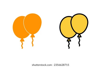 Balloon icon set for web and mobile app. Party balloon sign and symbol