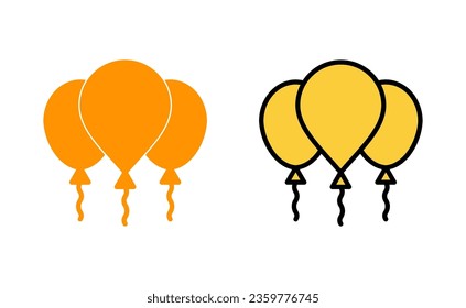 Balloon icon set for web and mobile app. Party balloon sign and symbol