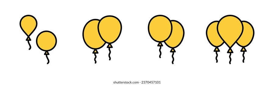 Balloon icon set for web and mobile app. Party balloon sign and symbol