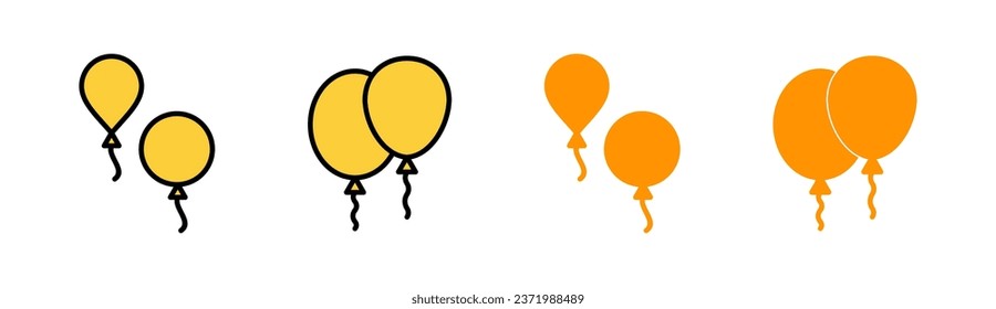 Balloon icon set for web and mobile app. Party balloon sign and symbol