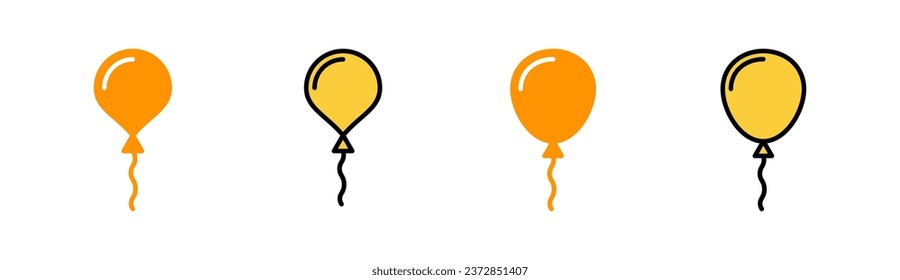 Balloon icon set for web and mobile app. Party balloon sign and symbol