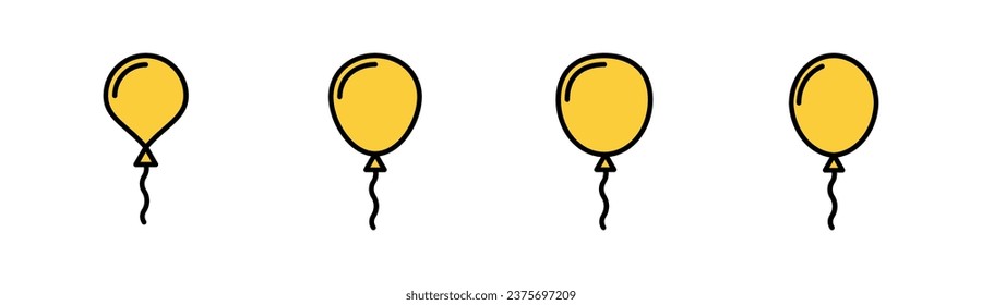 Balloon icon set for web and mobile app. Party balloon sign and symbol