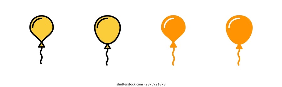 Balloon icon set for web and mobile app. Party balloon sign and symbol