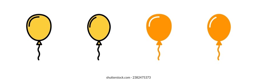 Balloon icon set for web and mobile app. Party balloon sign and symbol