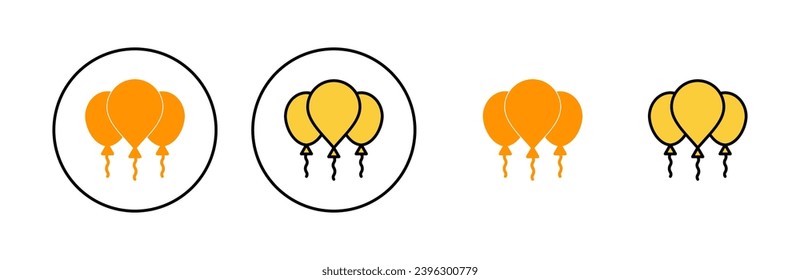 Balloon icon set for web and mobile app. Party balloon sign and symbol