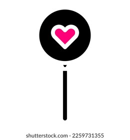 balloon icon solid black pink style valentine illustration vector element and symbol perfect. Icon sign from modern collection for web.